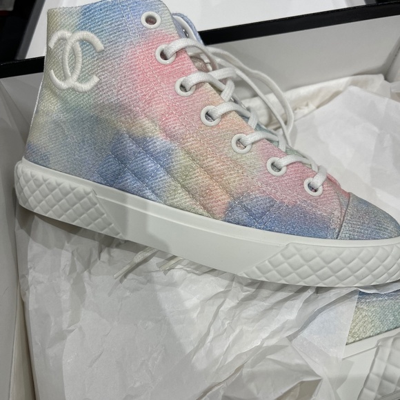 Chanel Fabric Quilted High Top Sneakers - Picture 1 of 1